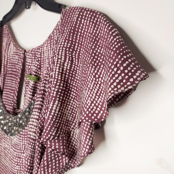 VELVET by Graham & Spencer Stunning Silk Dress with Silver Embellishments Med - Picture 4 of 7